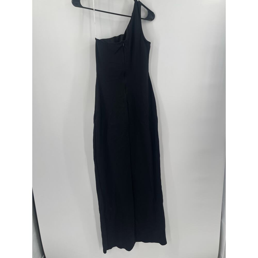 LULU'S Good Times Only Dress Small Maxi Black Bodycon One Shoulder NEW High Slit - Picture 4 of 12
